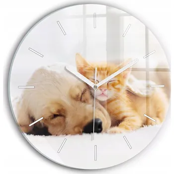 Hodiny Nástěnné hodiny Wallfluente žluté 30 cm