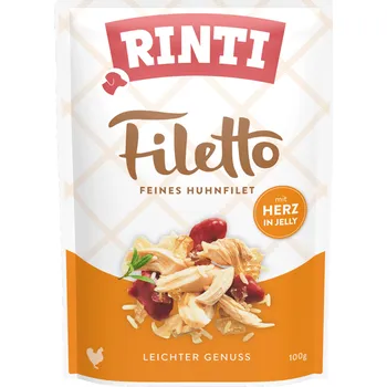Krmivo pro psa Rinti Dog Filetto kapsa kuře+kuřecí srdce v želé 100g (min. odběr 24 ks)