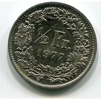 ŠVÝCARSKO. 1/2 franken 1977.
