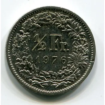 ŠVÝCARSKO. 1/2 franken 1976.
