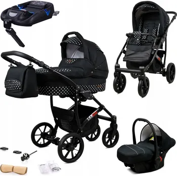 Kočárek Kočárek 4v1 BabyLux LARGO: sportovní kočárek, hluboká korba, autosedačka, základna ISOFIX