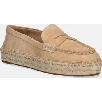 Dámské baleríny Semišové espadrilky Lauren Ralph Lauren Luize Loafer béžová barva, 802953958007 802953958007.101 08X, EUR 36