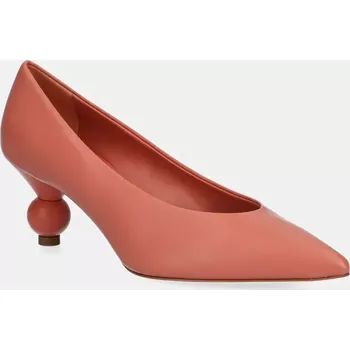 Dámské lodičky Kožené lodičky Weekend Max Mara RENZA oranžová barva, na nízkém podpatku, 2515521054600 2515521054600.PINK 32X, EUR 39