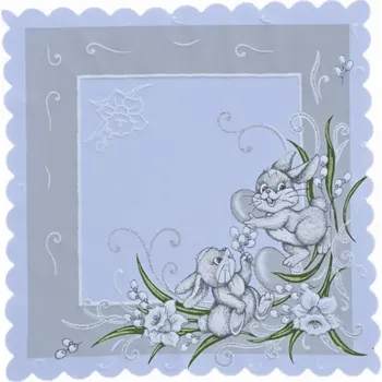 Velikonoční dekorace Velikonoční prostírání Zajíček šedé 35x35 cm
