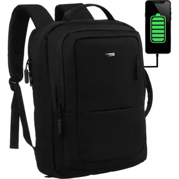 Sportovní batoh Cestovní batoh s prostorem pro notebook a USB portem Barva: Černá