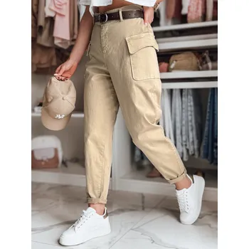 Dámské kalhoty Dámské kalhoty baggy styl GOTRENDI UY2522 Barva: Béžová, Velikost: XL