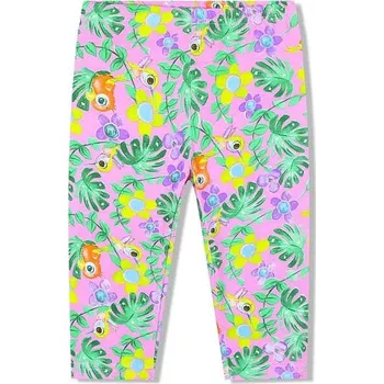 Dívčí legíny DÍVČÍ LEGÍNY TŘÍČTVRTEČNÍ FV1071 VELIKOSTI 98-128 Velikost: 128, Barva: Růžová/ zelené listy