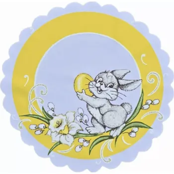 Velikonoční dekorace Velikonoční prostírání Zajíček žluté 23 cm