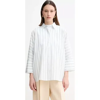 Pánská košile Bavlněná košile Weekend Max Mara béžová barva, relaxed, s klasickým límcem, 2515111092600 00X, vel. 34