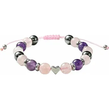 Náramek Nefertitis Ametyst, růženín a hematit náramek stahovací obvod cca 16 až 25 cm