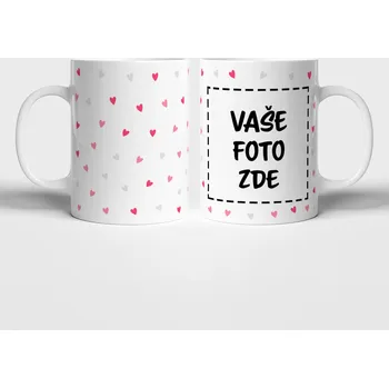Hrnek se srdíčky a vlastní fotkou - 330ml