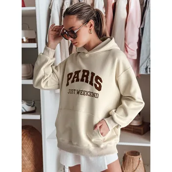 Dámská mikina Dámská mikina oversize s kapucí PARISSIA BY1453 Barva: Béžová, Velikost: ONE SIZE