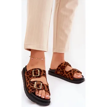 Dámské pantofle Dámské Pantofle S Přezkami Na Korek Podošve Sercele Barva: Béžová, Velikost: 37