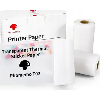 Transparentní termopapír (fólie) s lepidlem pro Phomemo T02 50 mm x 3,5 m x 3
