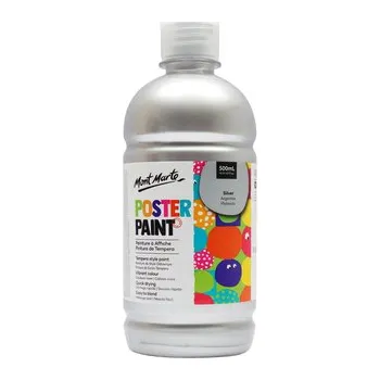 Výtvarná barva Mont Marte temperová barva, 500ml, stříbrná (Silver)