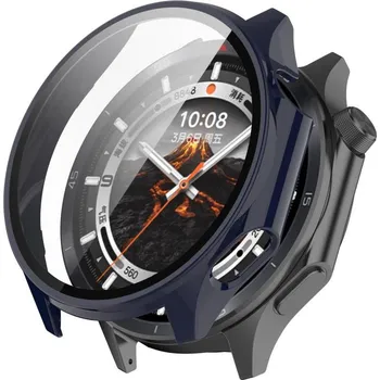 Příslušenství k chytrým hodinkám VSECHNONAMOBIL 104454 PC FULL COVER Plastový kryt se sklem pro OnePlus Watch 3 modrý