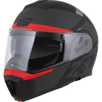 Motodoplněk Přilba F19, ZED (černá matná/červená fluo/šedá) 2026 M (57 až 58 cm)