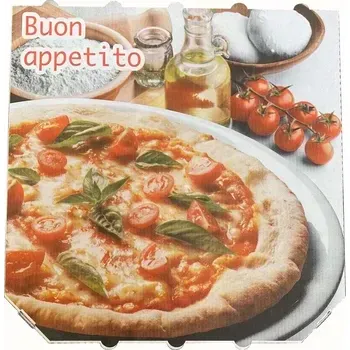 Jednorázové nádobí Gastro obaly Bílá papírová krabice na pizzu 32x32x3cm s potiskem (min. počet 50ks)