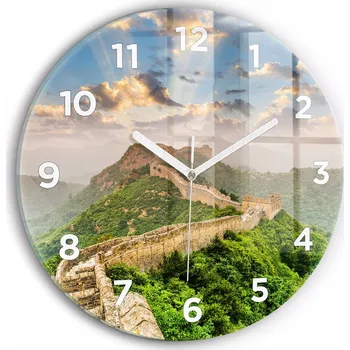 Hodiny Ozdobné nástěnné hodiny s krásnou grafikou Velká čínská zeď kulatý průměr 30 cm