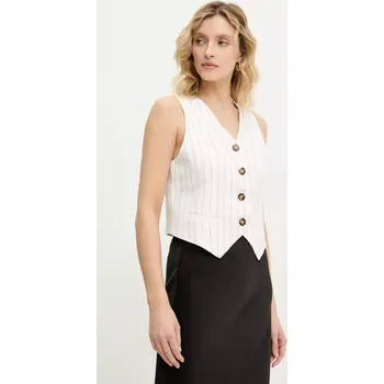 Dámská vesta Vesta se lnem Answear.LAB bílá barva MR22004.hms 00X, vel. L
