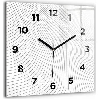 Hodiny Velké Skleněné Nástěnné Hodiny Dekorativní Dřevěné Panely Vzor 60x60