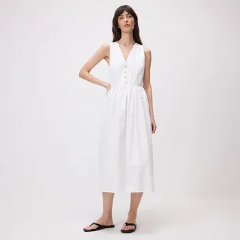 Dámské šaty Reserved - Midi šaty s překládaným výstřihem - bílá - 245FH-00X - 245FH-00X-M