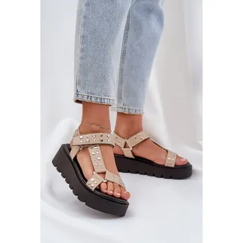 Dámské sandále Zdobené sandály na platformě Tatellia Barva: Béžová, Velikost: 39