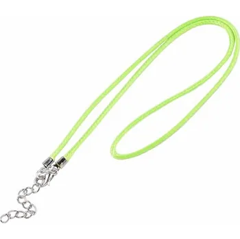 Řetízek Voskovaná šňůrka barva žlutozelená 45 cm 45 cm x 2 mm