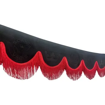 Ochranný autopotah Bordura do kamionu Scania- černá, červené střapce