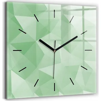 Hodiny Skleněné hodiny s motivem Velké nástěnné s grafikou Tiché Trojúhelníky abstrakce