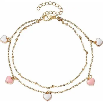 Náramek Náramek na nohu nerez ocel Srdce obvod cca 22 cm