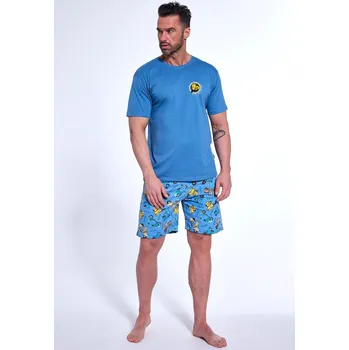 Pánské pyžamo Cornette pyžamo pánské 326/172 plus Way of live - modrá, 5XL (Pánské bavlněné pyžamo s krátkým rukávem Cornette 326/172 Way of Live)