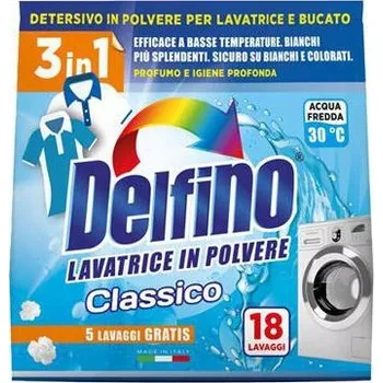 Prací prášek Delfino Classico 18 praní 900g Italský prášek na bílé prádlo a světlé prádlo