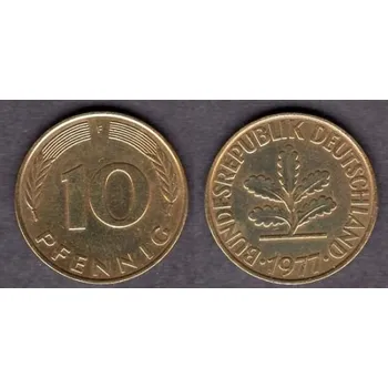 NĚMECKO. 10 pfennig 1977/F.