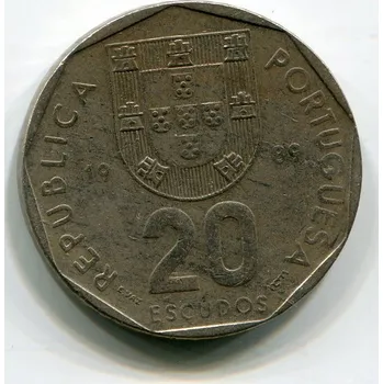 Sběratelství PORTUGALSKO. 20 escudos 1989.