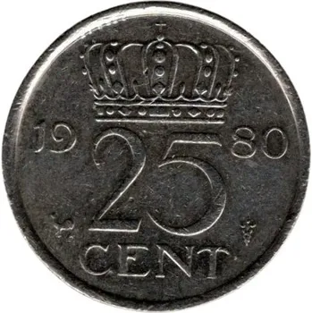 NIZOZEMÍ. 25 cents 1980.