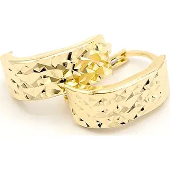 Náušnice Zlaté náušnice zaoblené s gravírovaným zdobením lesklé 1,65g