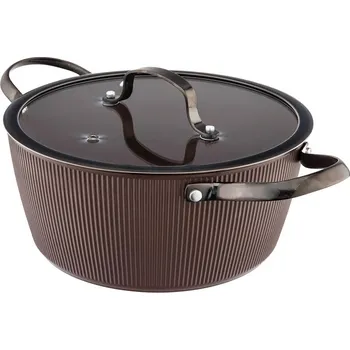 Hrnec Valdinox Kastrol s poklicí Stripes 20 cm, 2,2 l, hnědá