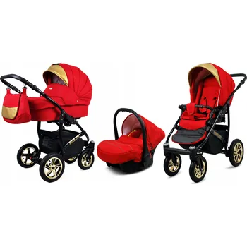 Kočárek Dětský kočárek 3v1 BabyLux GoldLux sporťák, hluboká korba, autosedačka