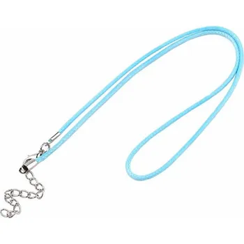 Řetízek Voskovaná šňůrka barva modrá světlá obloha 45 cm 45 cm x 2 mm