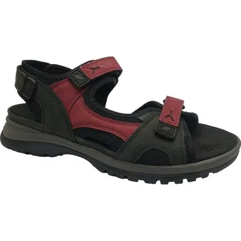 Dámská obuv Letní vycházková obuv, Waldläufer, šíře H, černo-šedo-vínová: Černá Nubuk, velur (semiš) 28,3 43 H - rozšířená (29689-29690)