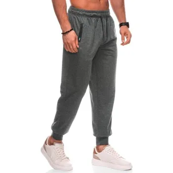 OTHER Šedé pánské tepláky s logem P1513