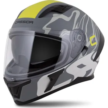 Helma na motorku Přilba Orbit Multivers, CASSIDA (šedá matná/světle šedá/žlutá fluo/černá) 2026 2XL (63 až 64 cm)