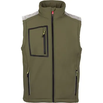 pracovní vesta Pánská softshellová vesta Payper STREAM PAD VEST Barva: Vojenská zelená/ Zelená, Velikost: XS