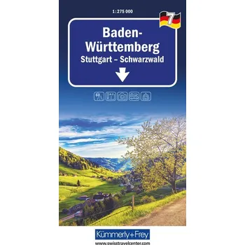 Kümmerly+Frey Regional-Strassenkarte 7 Baden Württemberg 1:275.000