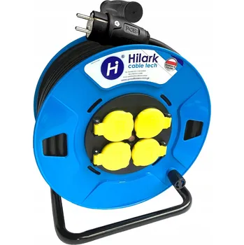 Napájecí kabel Prodlužovací Kabel kabel Hilark pro zahradu, naviják 35 m, 4 ks černý