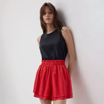 Dámské kraťasy Reserved - Šortky z lnu a viskózy - červená - 168BP-33X - 168BP-33X-XL