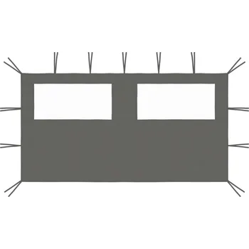 Zahradní altán vidaXL Boční stěna k party stanu s okny 4 x 2 m antracitová