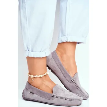 Dámské mokasíny Dámské Semišové Mokasíny Morreno Barva: Stříbrná, Velikost: 40