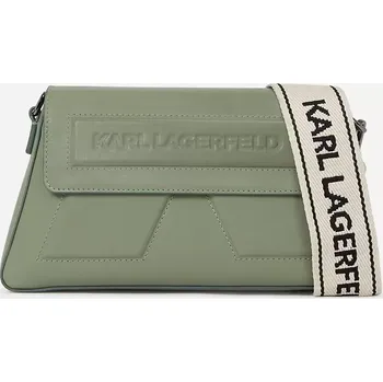 Kabelka Kožená kabelka Karl Lagerfeld IKON/K zelená barva, A2W30198 91X, vel. ONE SIZE